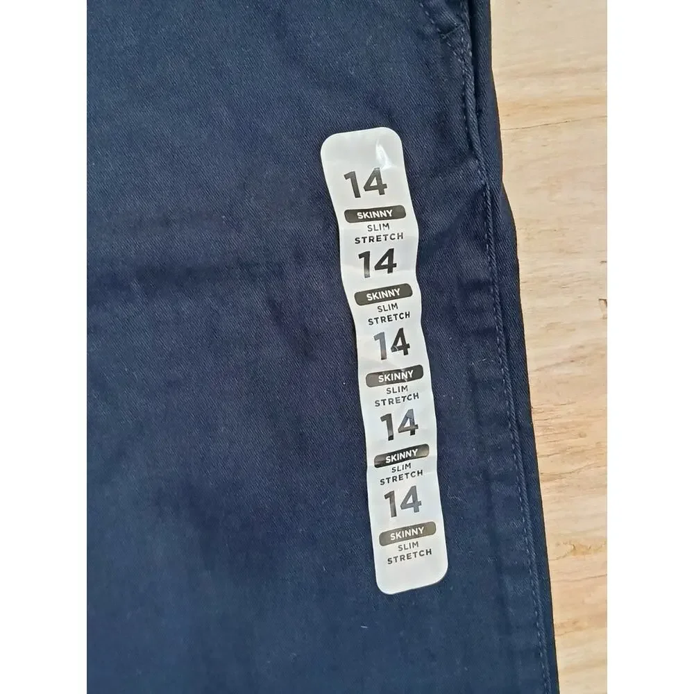 The Children's Place Boys Skinny Slim Stretch Navy Blue Chino Pants - Size 14